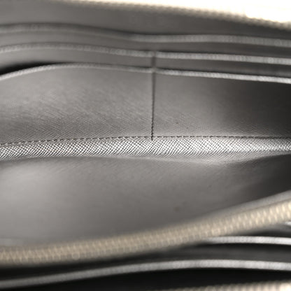 Prada Saffiano Metal Zip Around Wallet Argento 5 of 18