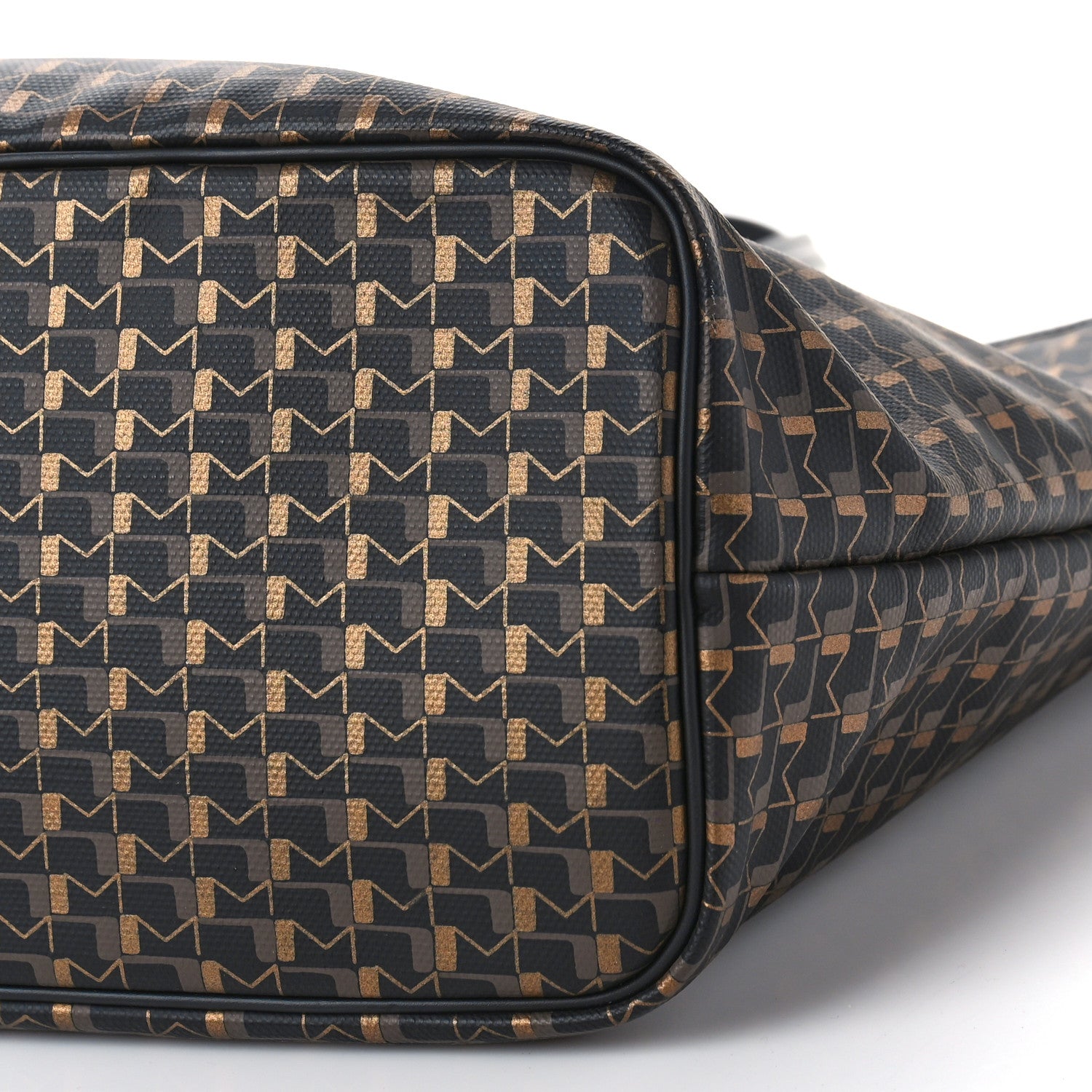 Moynat Grained Calfskin Canvas 1920 Oh! Tote Ruban GM Carbon Bronze 8 of 8