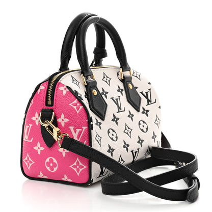 Louis Vuitton Empreinte Monogram Spring in the City Speedy Bandouliere 20 Black White Pink 3 of 9