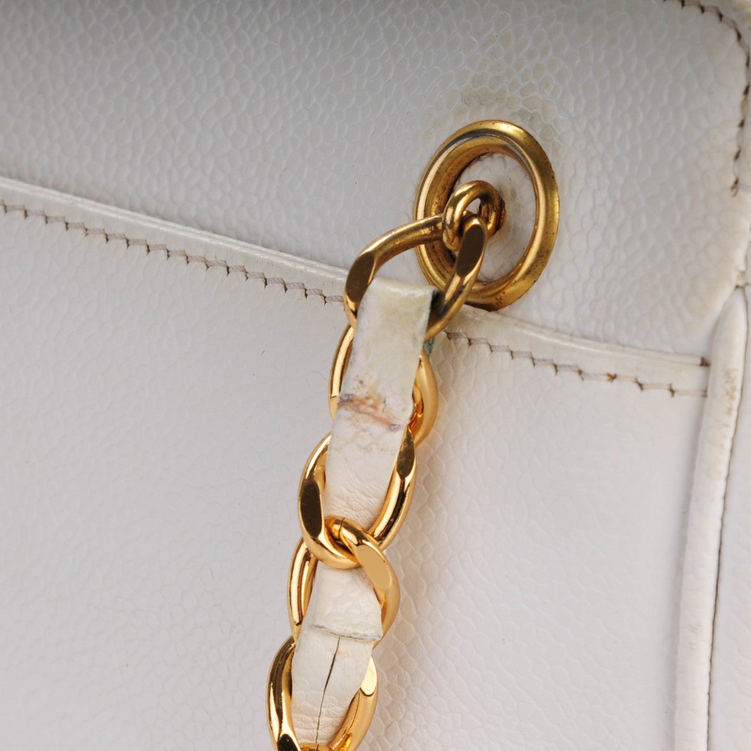 Chanel Caviar Shoulder Bag White 11 of 14