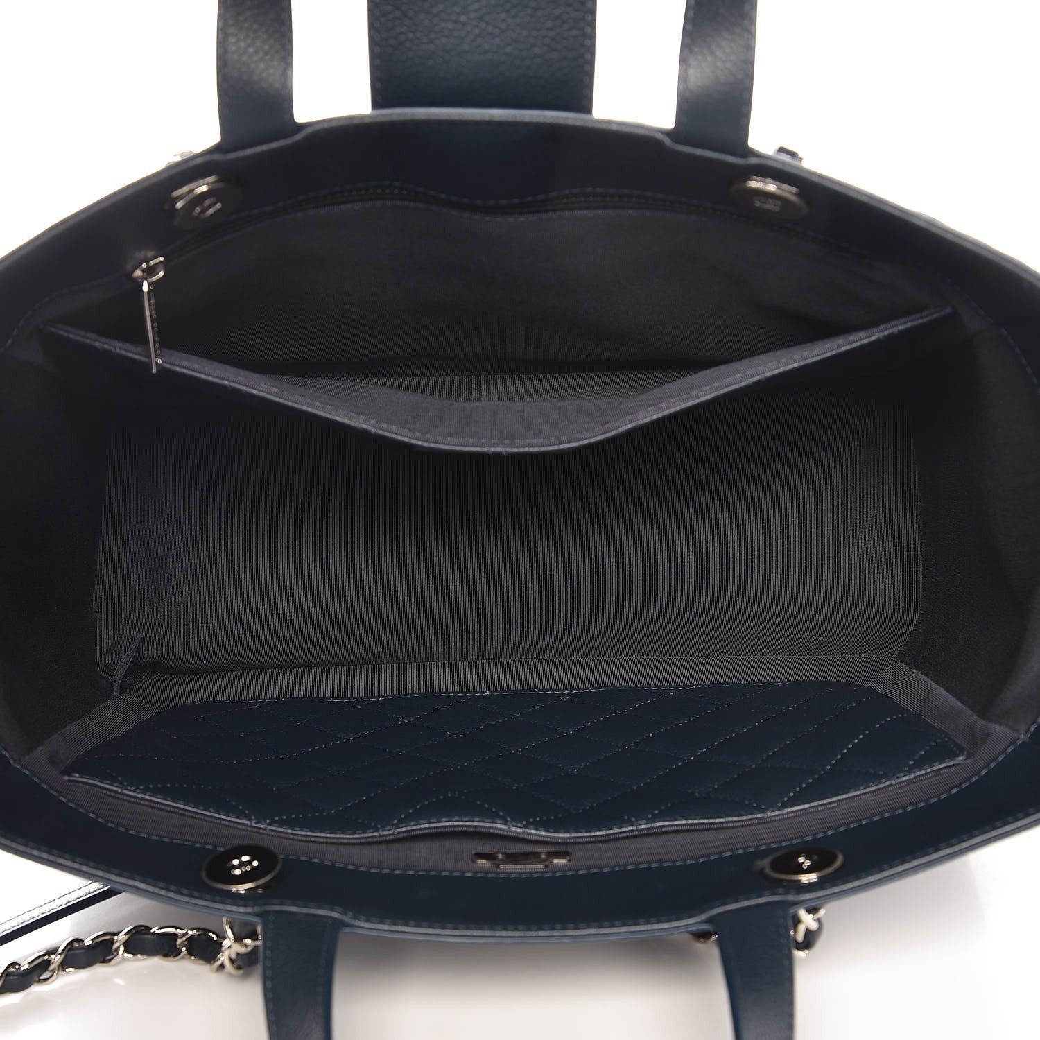 Chanel Caviar Quilted Large CC Box Shopping Tote Navy 5 of 7