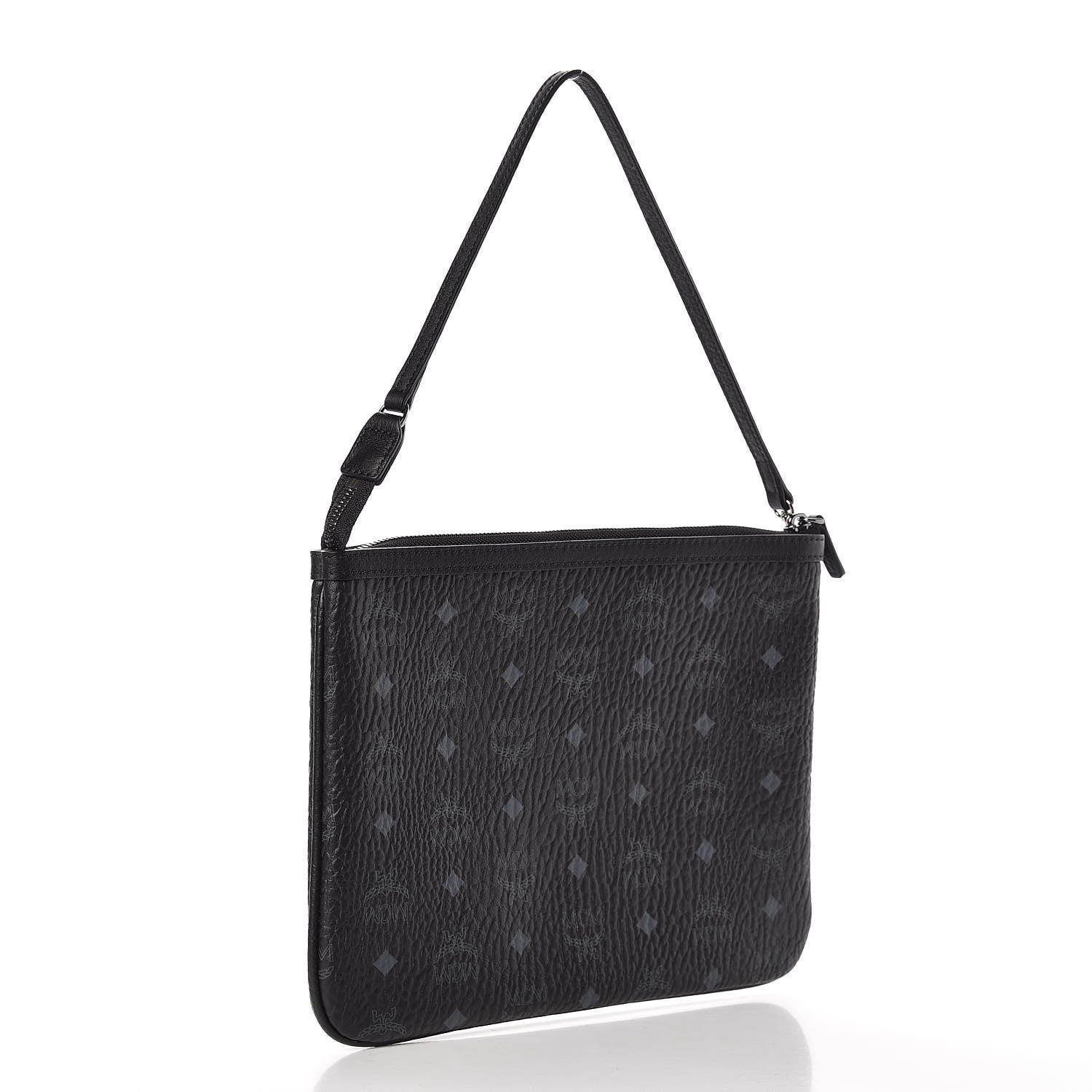 MCM Visetos Liz Shopper Tote Pouch Black 3 of 7