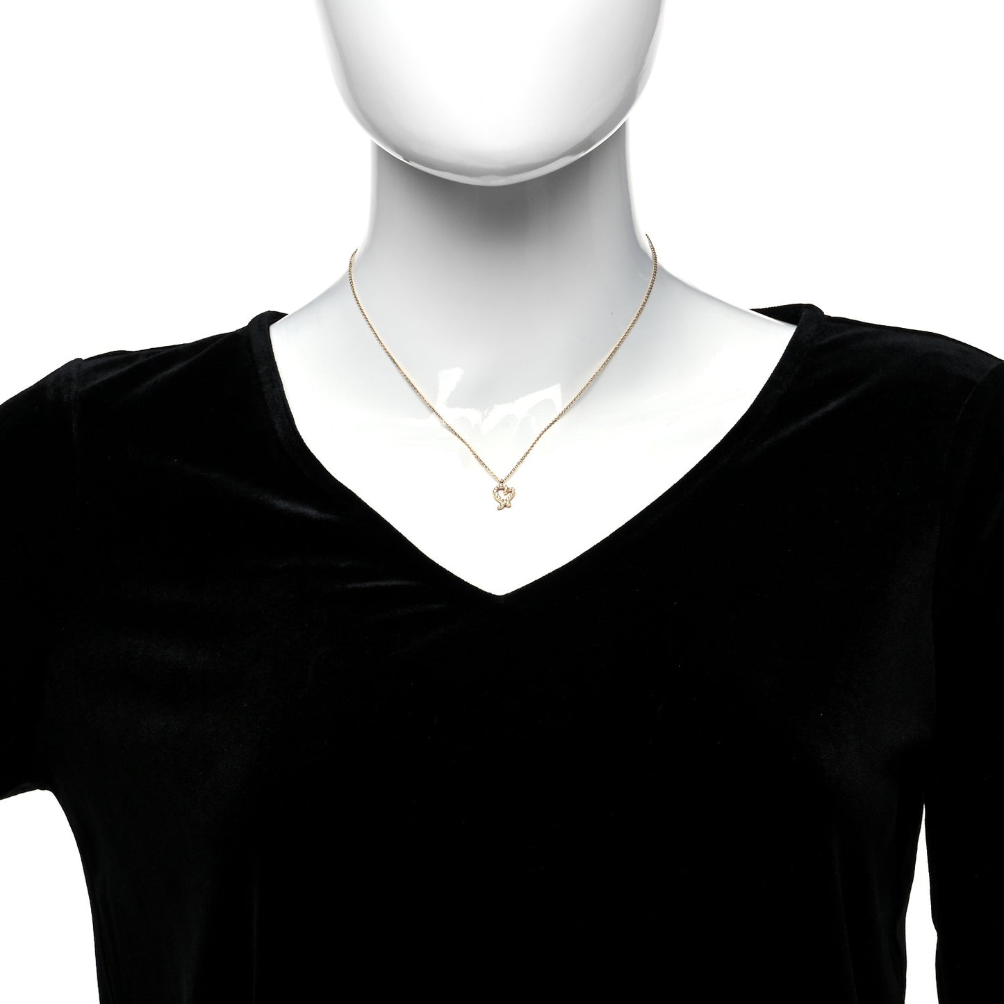 18K Rose Gold Diamond Mini Paloma Picasso Loving Heart Pendant Necklace