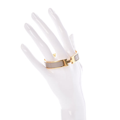 Hermes Enamel Clic Clac H Narrow Bracelet PM Marron Glace 2 of 6