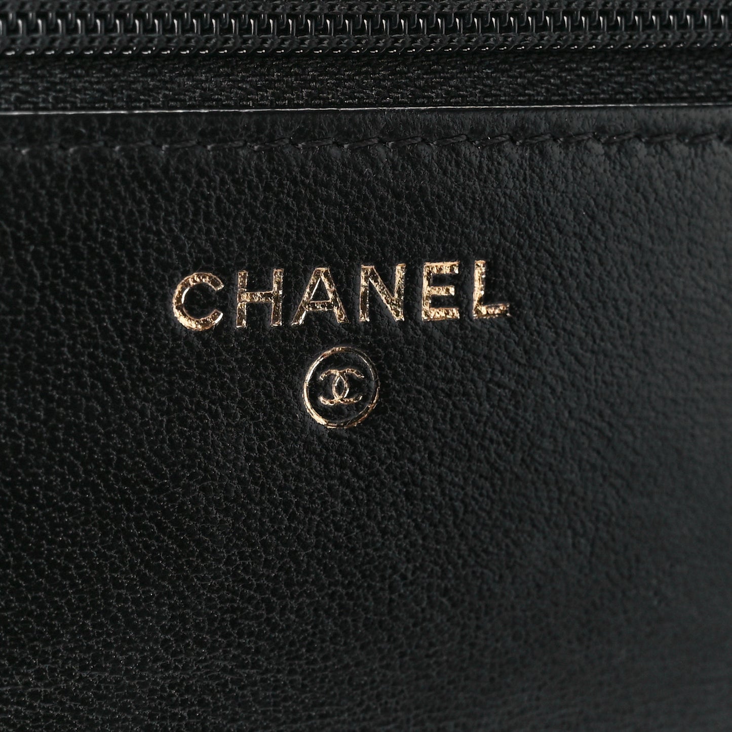Lambskin Quilted Trendy CC Wallet On Chain WOC Black