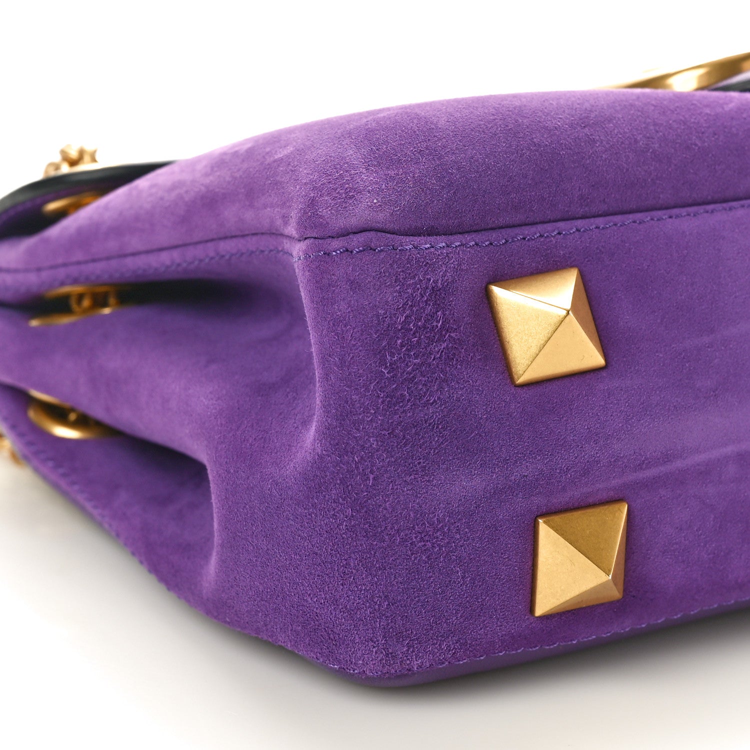 Valentino Garavani Nappa Suede Stud Sign Shoulder Bag Indian Violet 8 of 10