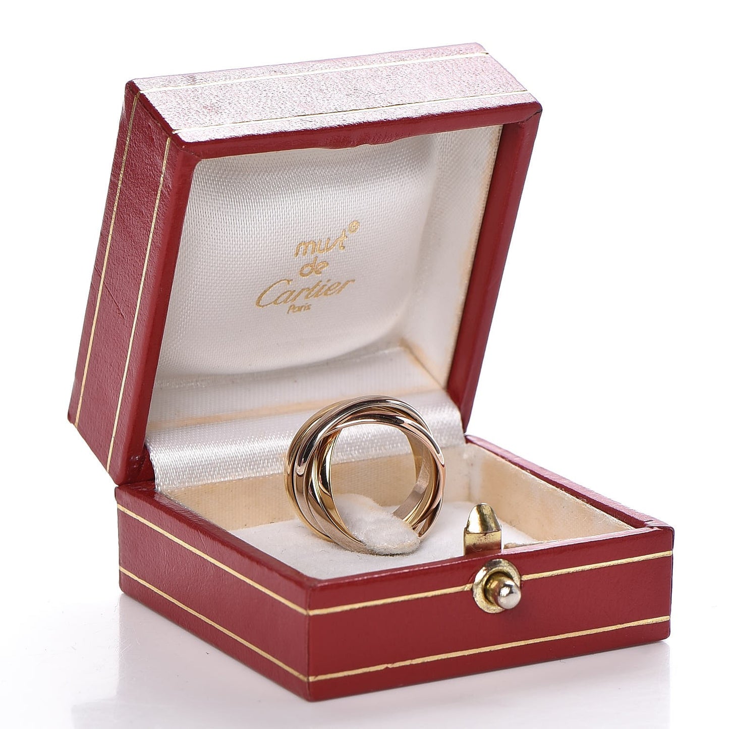 18K Pink Yellow White Gold Les Must De Trinity 5 Band Ring 49 4.75