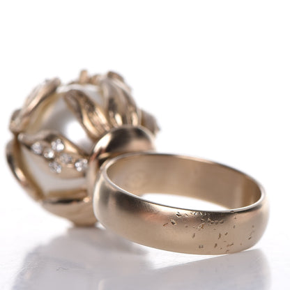 Chanel Metal Crystal CC Ring 6 Gold 5 of 7