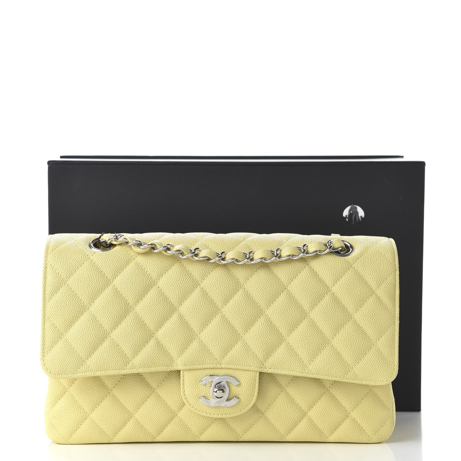 Chanel Caviar Quilted Medium Double Flap Light Yellow 11 of 11