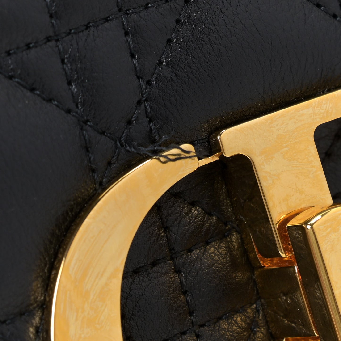 Lambskin Cannage Large Caro Bag Black