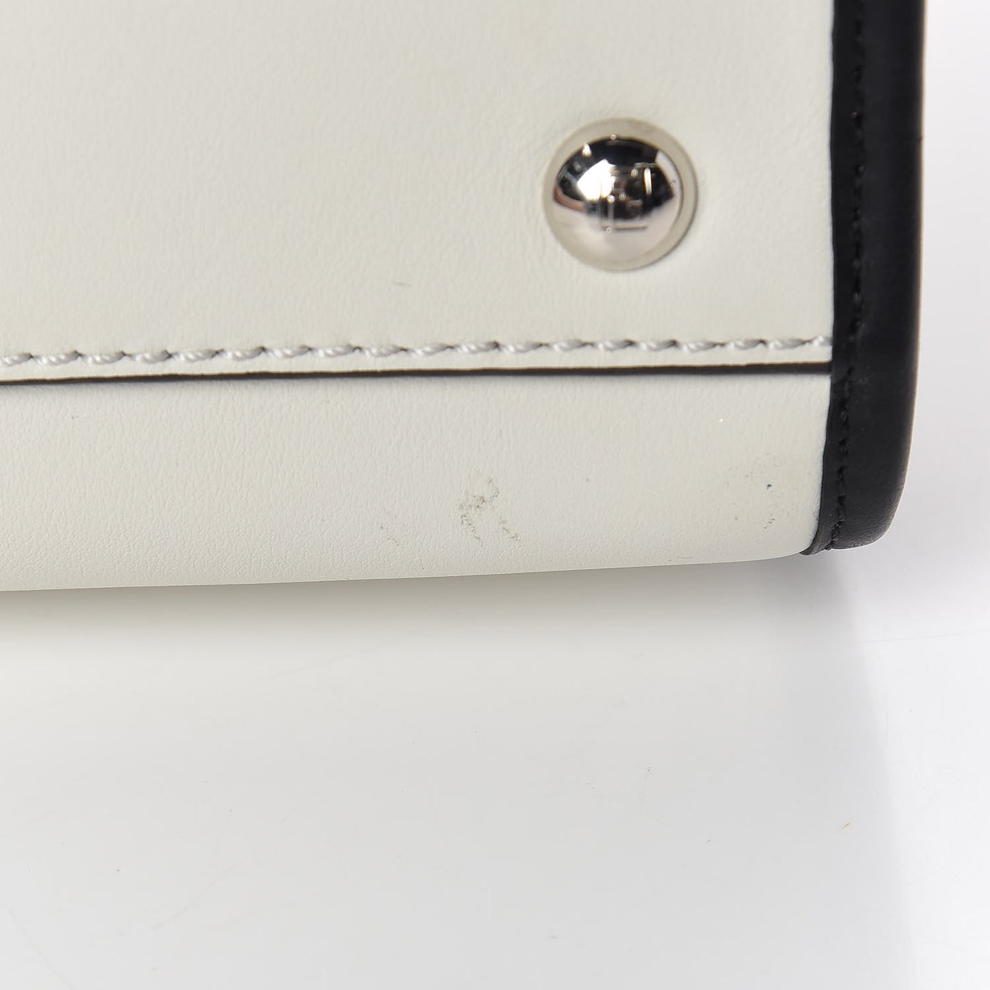 Vitello Century Opaco F is Fendi Bi-Color Regular Runaway Satchel White Ice Black