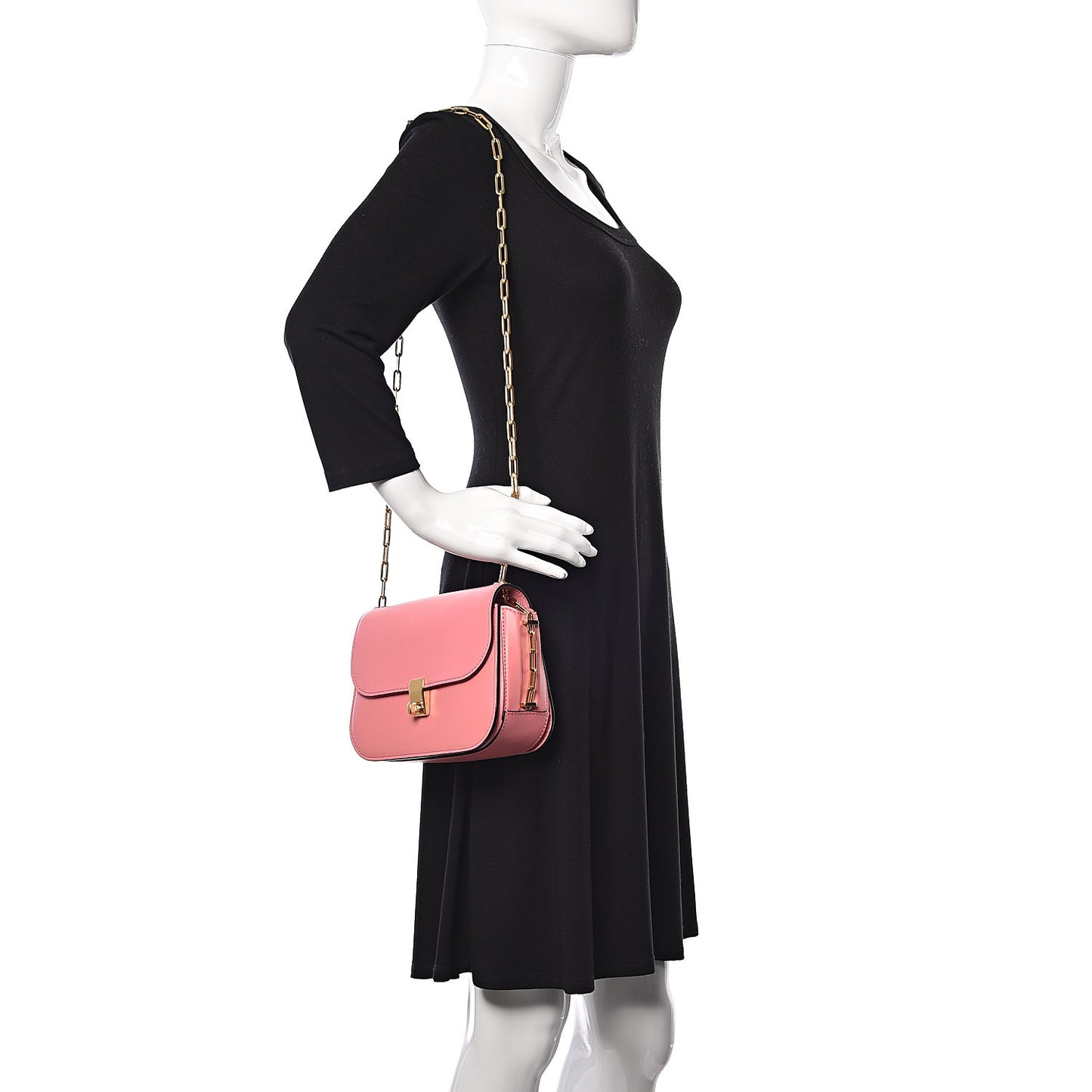Vitello Chain Flap Bag Paradise Rose