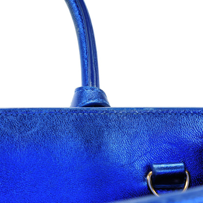 Saint Laurent Metallic Calfskin Nano Sac De Jour Royal Blue 9 of 9