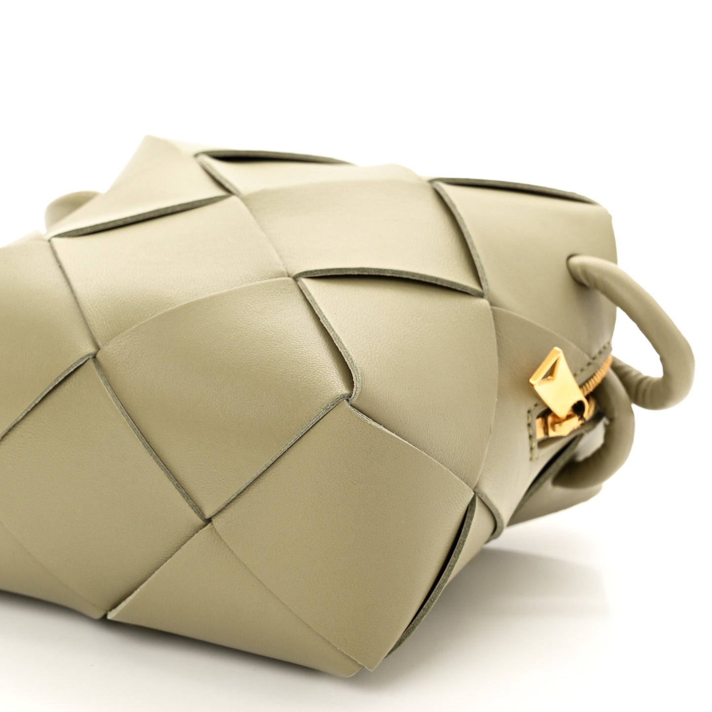 Lambskin Maxi Intrecciato Mini Cassette Camera Bag Travertine