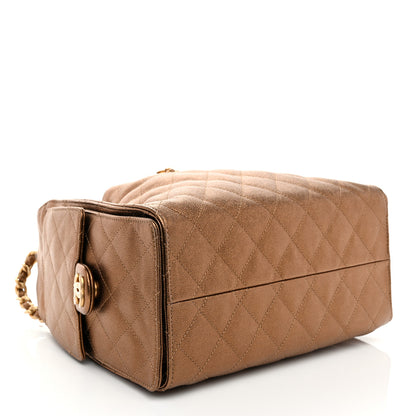 Chanel Metallic Caviar Quilted Small Chanel 25 Handbag Bronze 4 of 10
