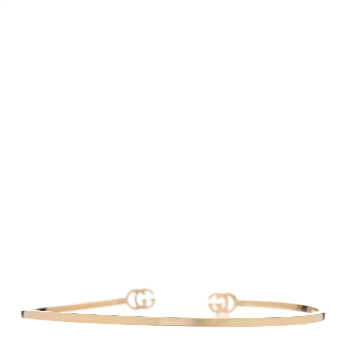 18K Yellow Gold Diamond GG Running Cuff Bracelet