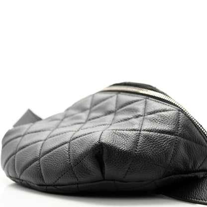 Chanel Grained Calfskin Quilted Waist Belt Bag Black 10 of 12