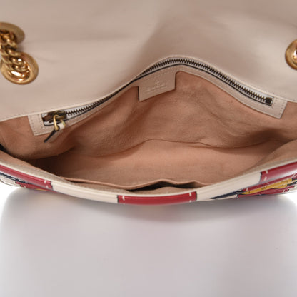 Gucci Calfskin Matelasse Trompe L'Oeil Print Medium GG Marmont Shoulder Bag Mystic White Hibiscus Red Marine Giallo 5 of 7