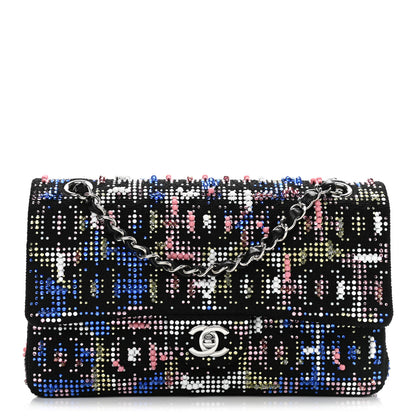Chanel Crystal Tweed CC Medium Double Flap Black 1 of 10