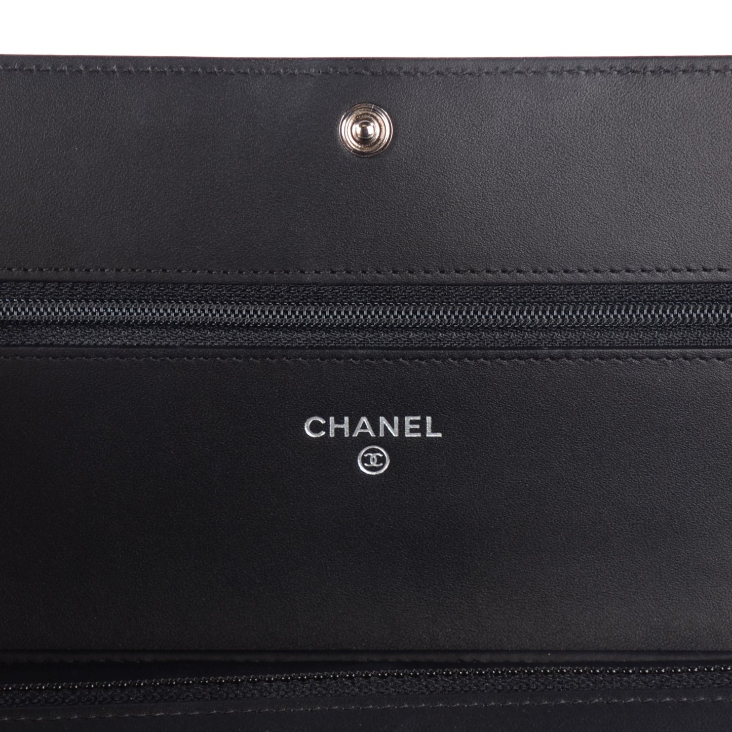 Distressed Patent Calfskin Quilted Reissue Wallet On Chain WOC Black