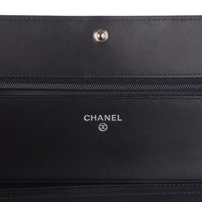 Chanel Distressed Patent Calfskin Quilted Reissue Wallet On Chain WOC Black 6 of 8