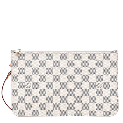 Louis Vuitton Damier Azur Neverfull MM GM Pochette Rose Ballerine 1 of 8