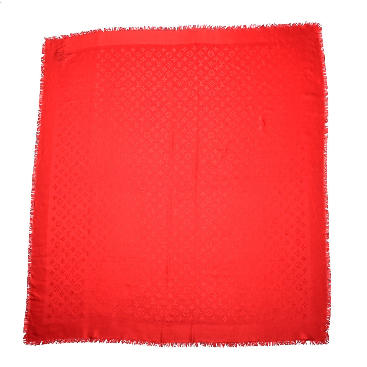 Louis Vuitton Silk Wool Monogram Shawl Pomme D'Amour 1 of 5