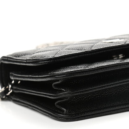 Chanel Caviar Quilted Mini Wallet On Chain WOC Black 10 of 12