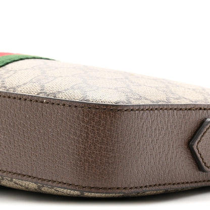 Gucci GG Supreme Monogram Textured Dollar Calfskin Web Ophidia Wristlet Shoulder Bag Beige Ebony New Acero 10 of 10