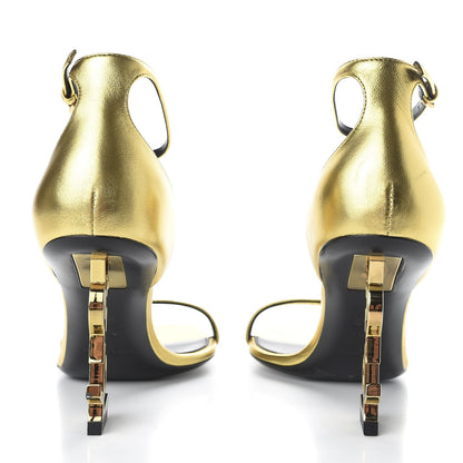 Saint Laurent Metallic Lambskin Opyum 110 Sandals 36.5 Oro 4 of 10