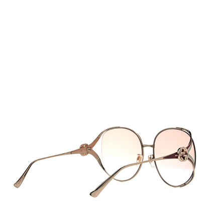 Gucci Metal Oversized Round Frame GG0225S Sunglasses Gold 4 of 8