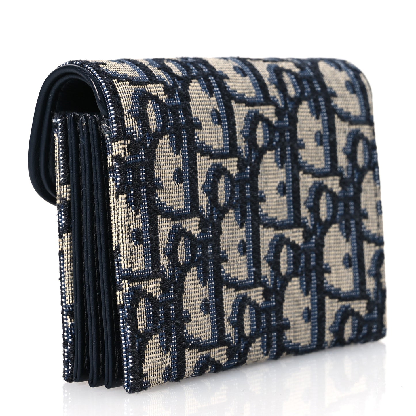 Oblique Saddle 5-Gusset Card Holder Blue