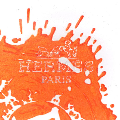 Hermes Calfskin Printed Peinture Fraiche Oran Sandals 39 White Orange 7 of 8
