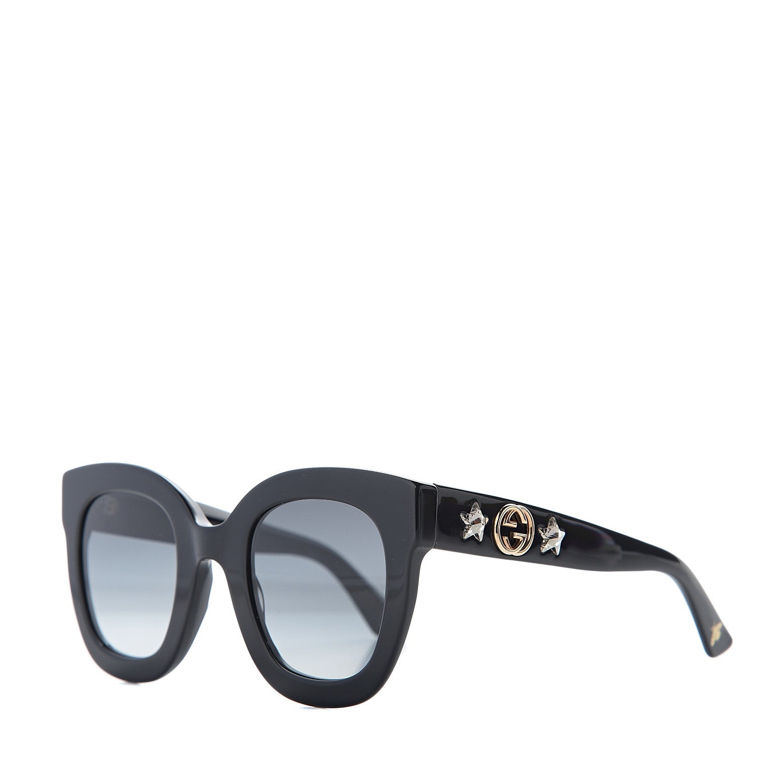 Gucci Round Frame Star Sunglasses GG0208S Black 1 of 10