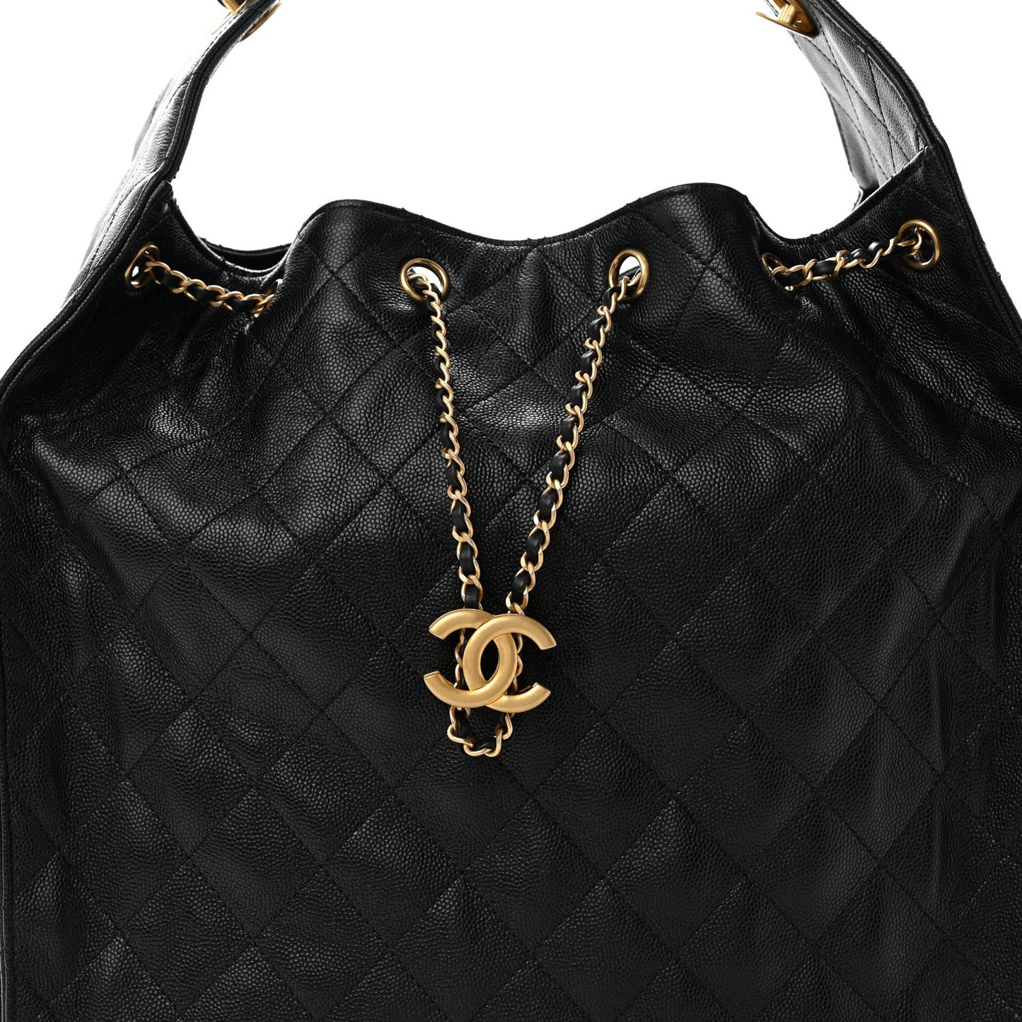 Caviar Quilted Medium Chanel 25 Handbag Black