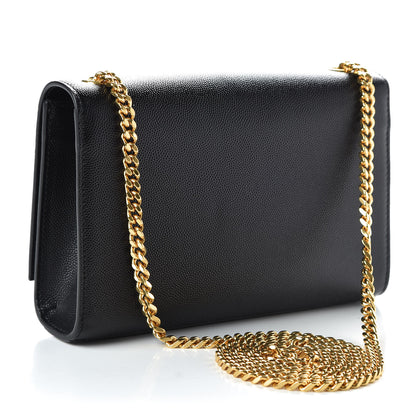 Saint Laurent Grain De Poudre Small Monogram Kate Satchel Black 3 of 9