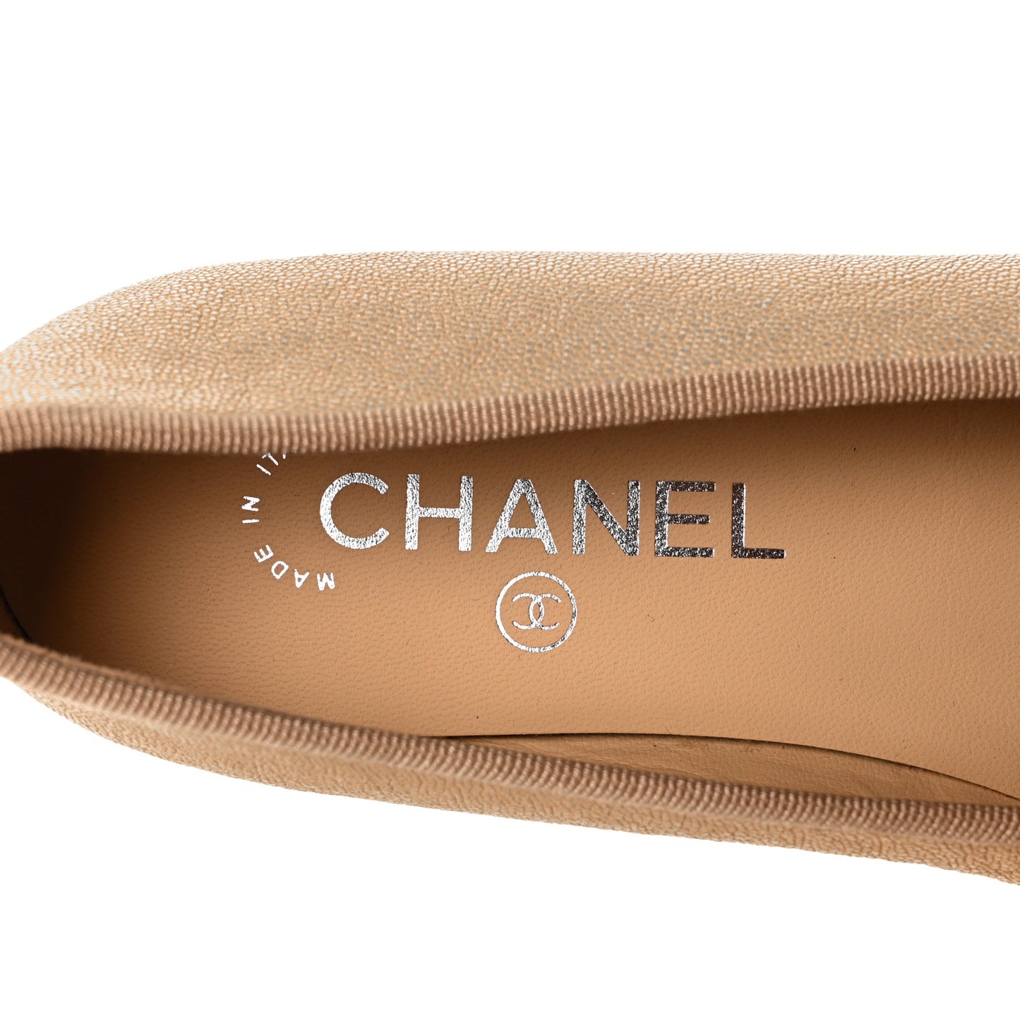 Caviar Cap Toe CC Ballerina Flats 36.5 Beige