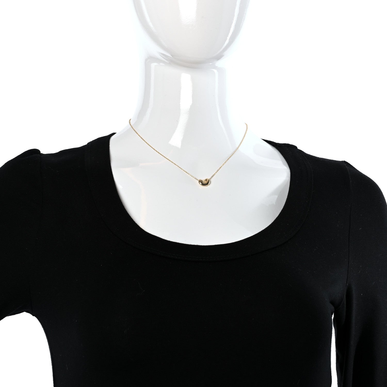 Tiffany 18K Yellow Gold 11mm Elsa Peretti Bean Pendant Necklace 4 of 4