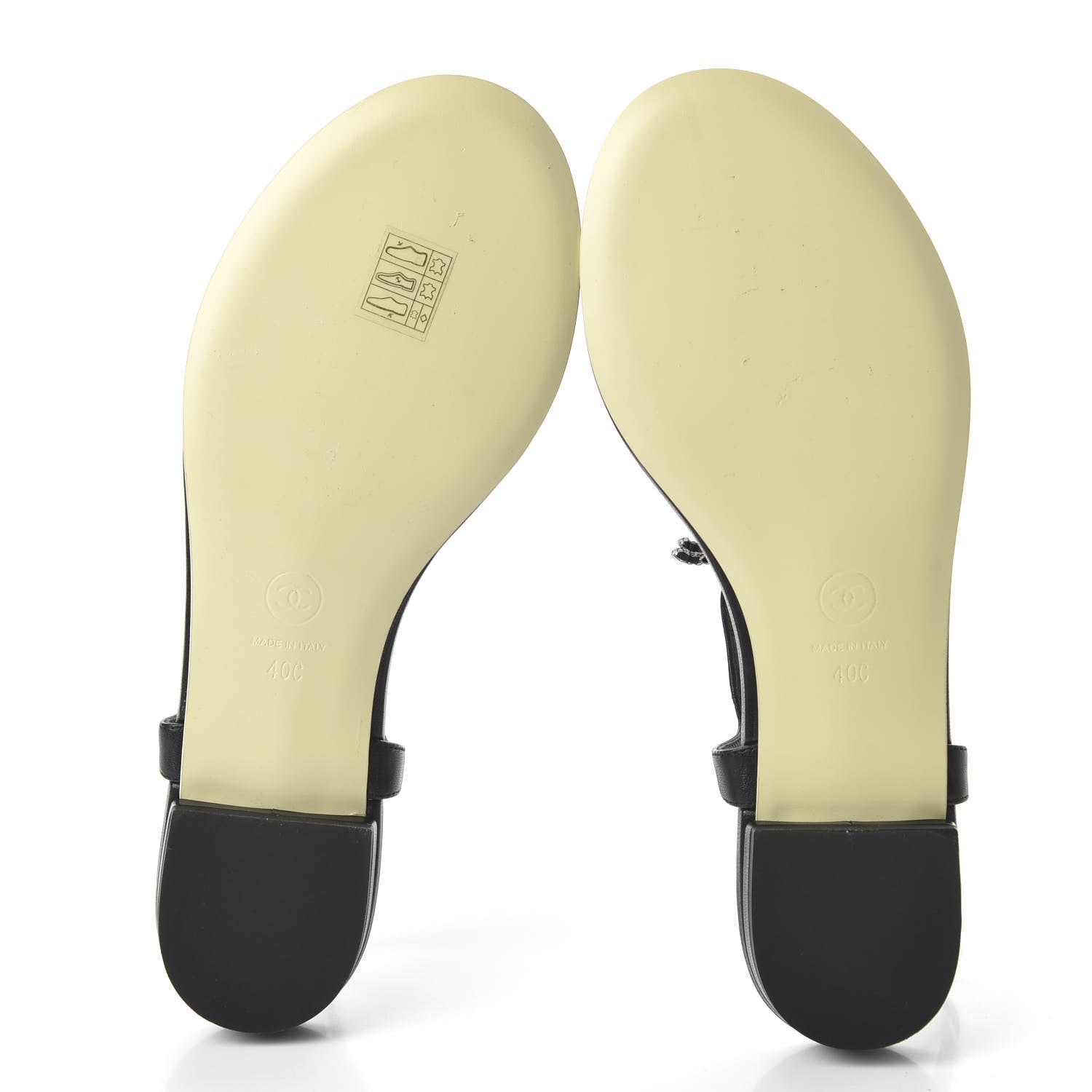 Chanel Lambskin CC Chain Thong Sandals 40 Black 5 of 8