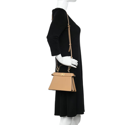 Fendi Shiny Nappa Petite Peekaboo I SEE U Satchel Miele Scuro 2 of 10