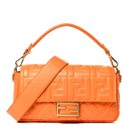 Fendi Nappa FF 1974 Embossed Baguette Clementine 1 of 4
