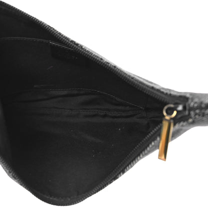 Gucci Denim Monogram Pochette Black 4 of 8
