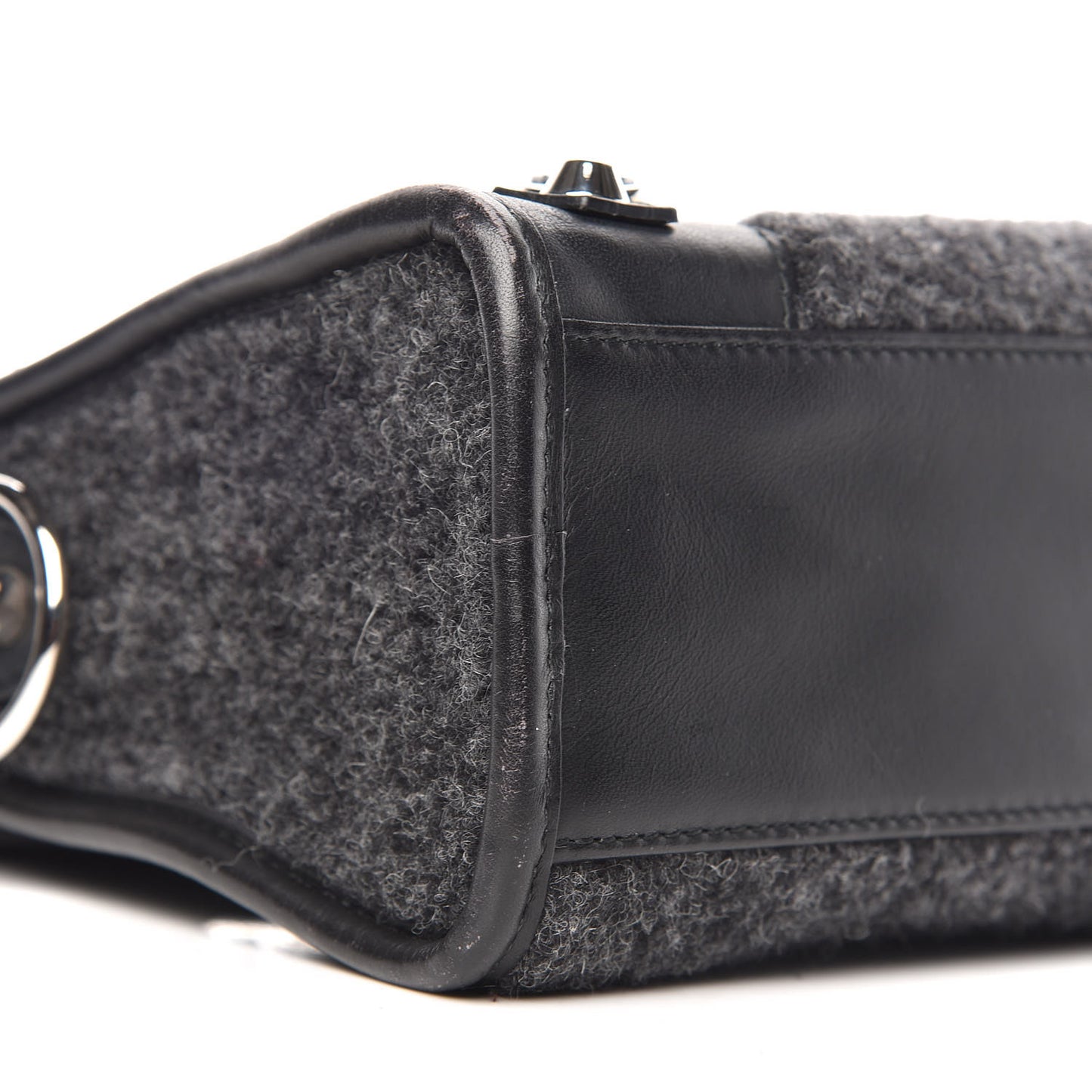Alpaca Calfskin Classic Silver Hardware Mini City Black