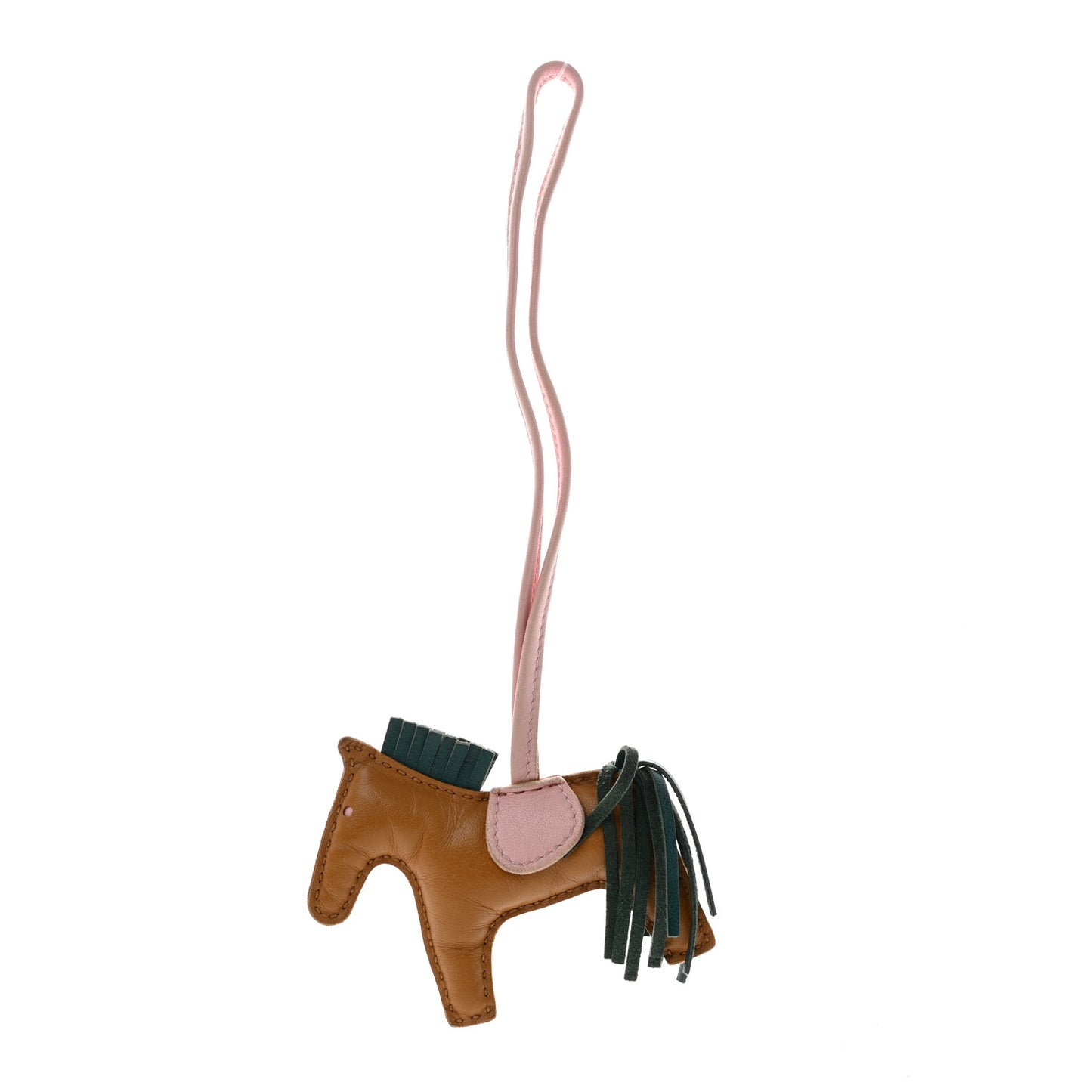 Milo Lambskin Grigri Rodeo Horse Bag Charm PM Sesame Malachite Rose Sakura