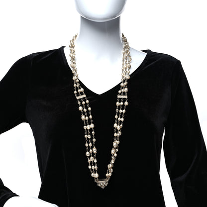 Chanel Pearl Multi Strand Long Necklace Gold 3 of 6