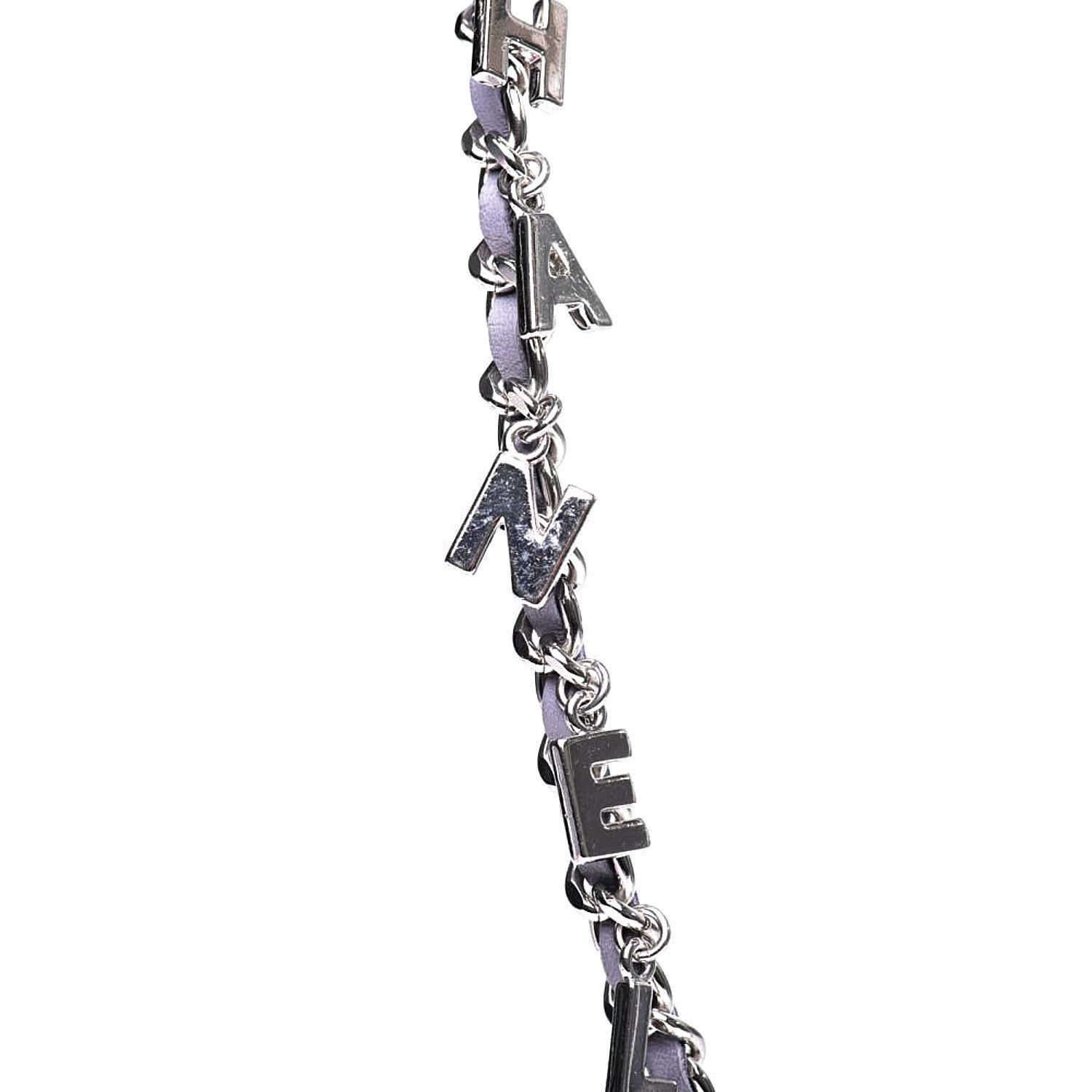 Chanel Lambskin Chain Logo Belt Silver Purple 5 of 11