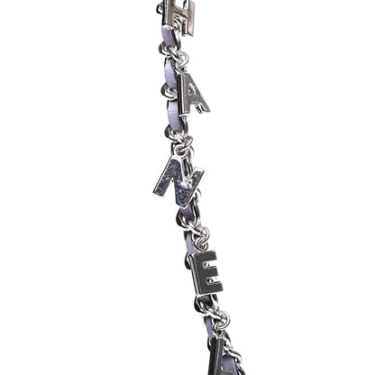 Chanel Lambskin Chain Logo Belt Silver Purple 5 of 11
