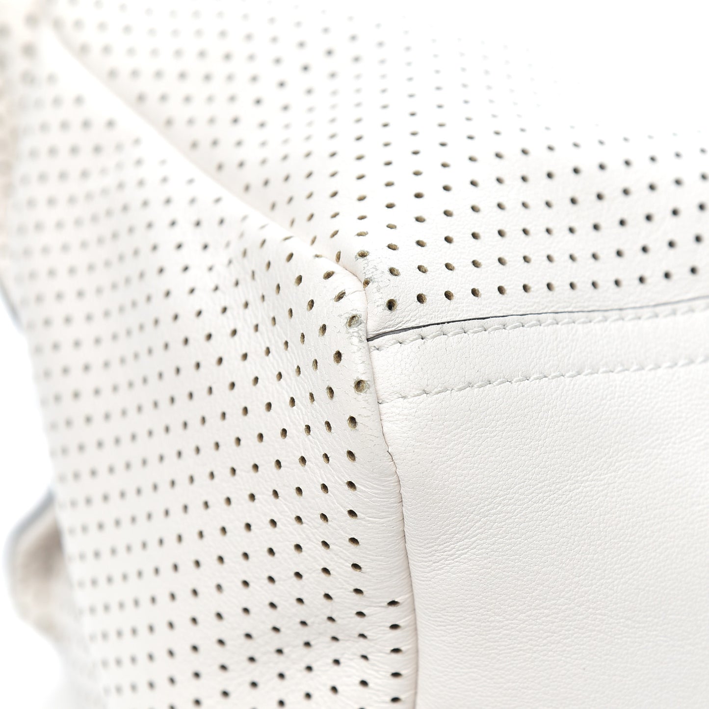 Lambskin Perforated Small Pandora White