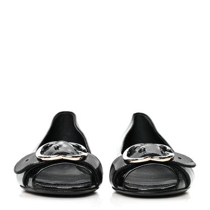 Gucci Patent Interlocking G Salandia Peep Toe Flats 39 Black 2 of 8