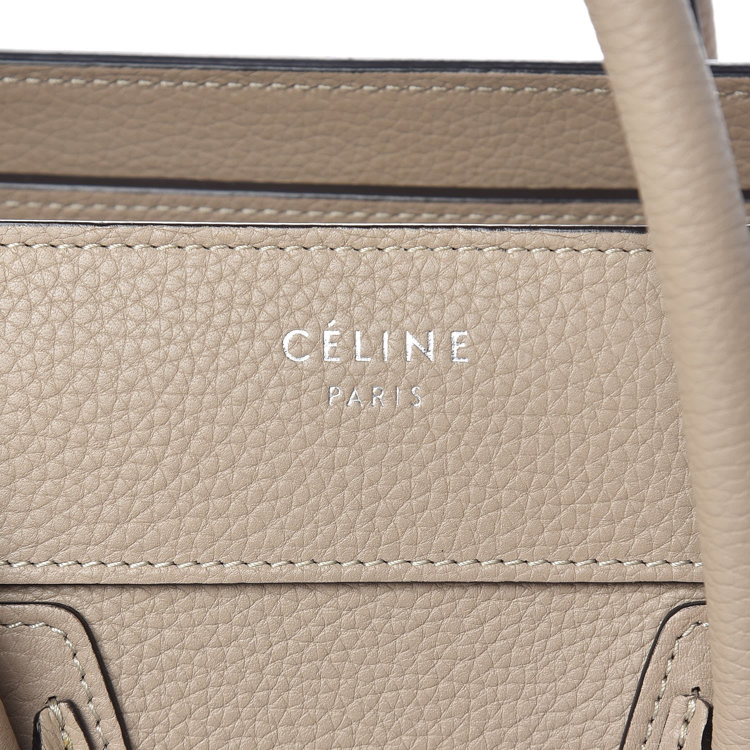 Celine Drummed Calfskin Micro Luggage Dune 10 of 13